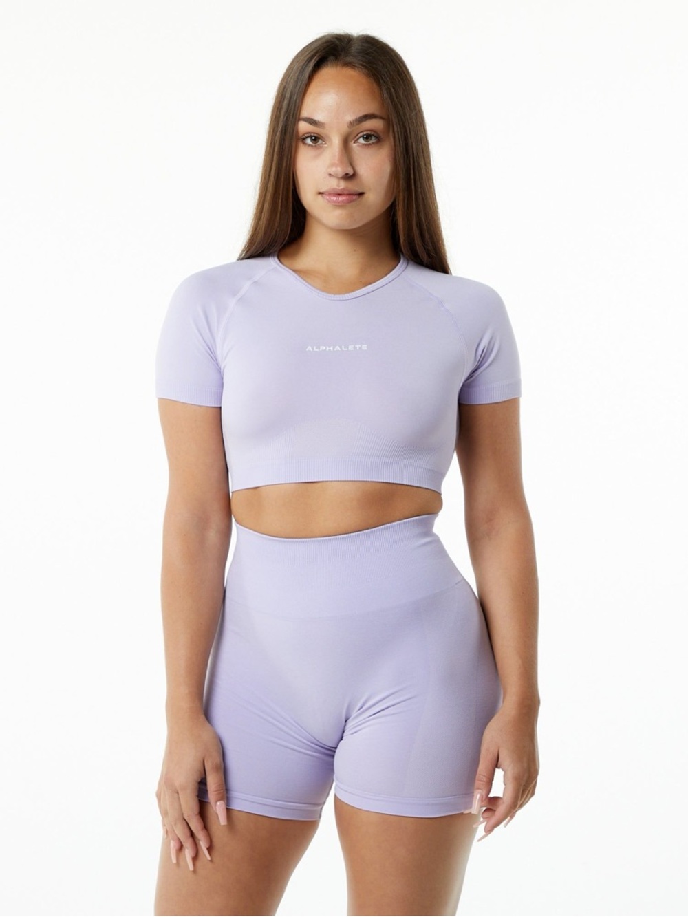 Alphalete Amplify Seamless V-Neck — Misty Lilac